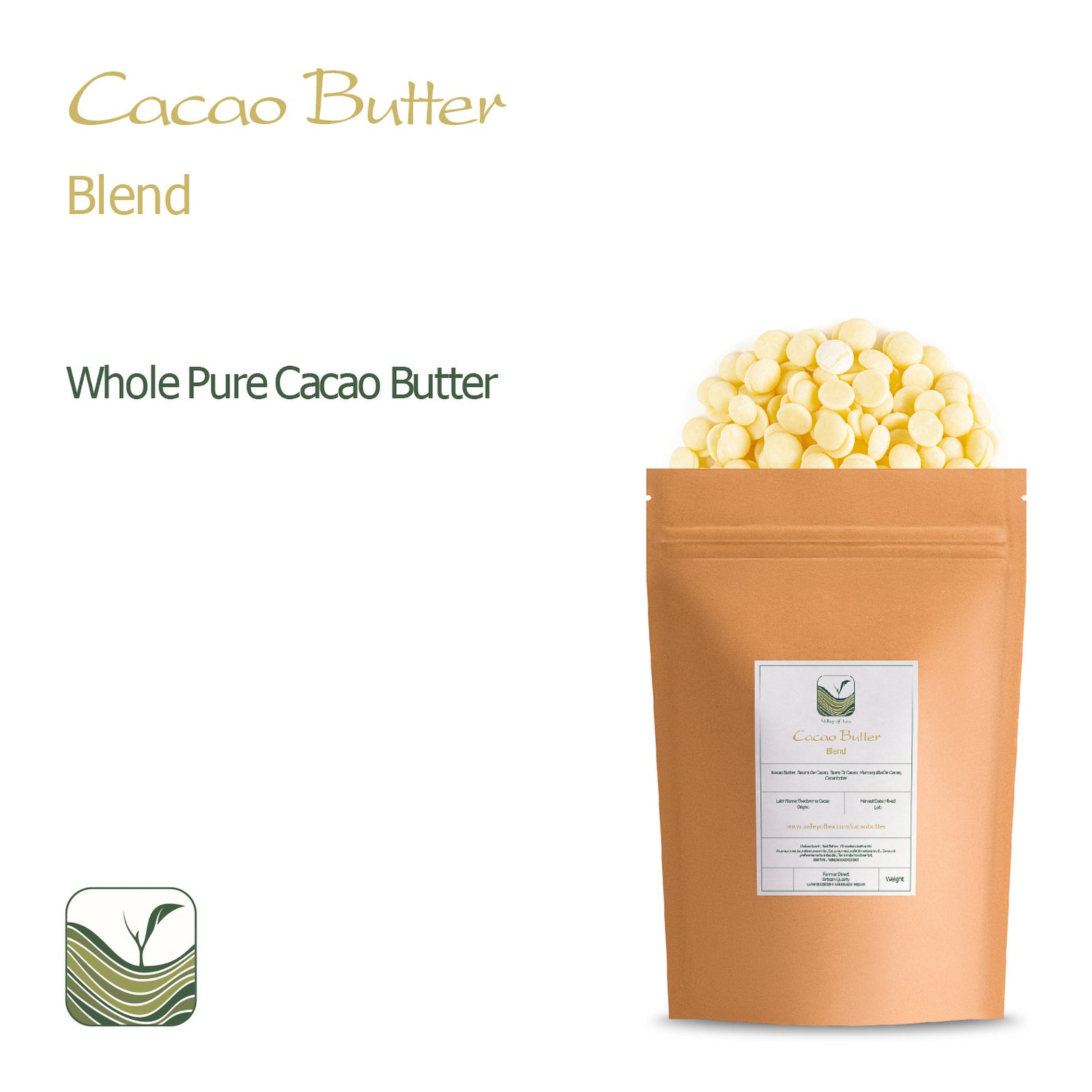 Cocoa Butter Food Grade Organic - cacaobutter chips raw for baking 100g