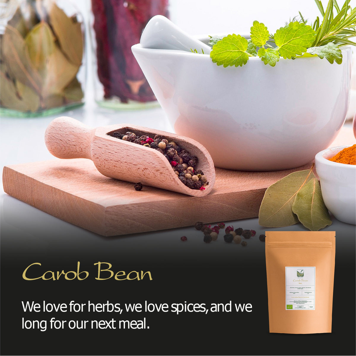Carob Bean Nibs Raw Powder